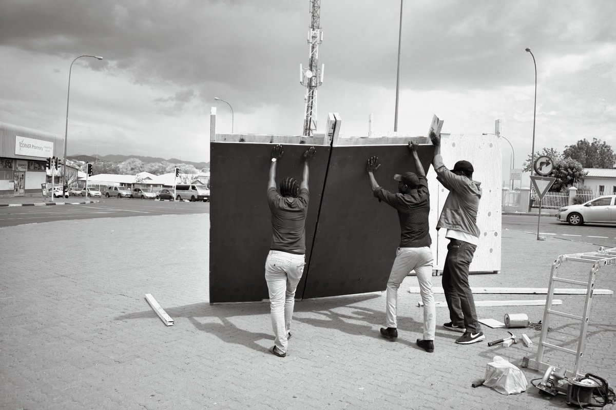 DecolonizingG's tweet image. A Bureaucratic Encounter: 
(Land Pavilion)

As part of a series of interventions, we designed and installed a structure at the Soweto Market junction on Independence Av. The structure was a representation of the difficulties of accessing land in the city.