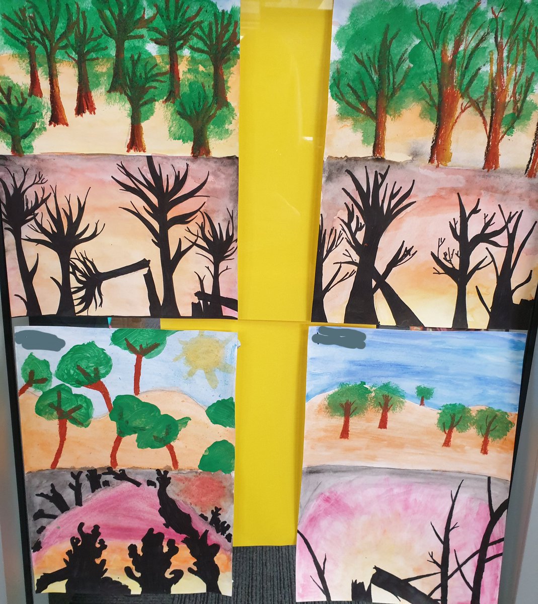 Ashley_Adams5's tweet photo. I love how our natural disaster artwork turned out. The impact of Australian bushfires. Thanks for inspiring us  https://t.co/fPoS5pxUnu #Yr6 #Yr5 #Stage3 #primaryart #middleschoolart #naturaldisasters https://t.co/gFbqVTag9u