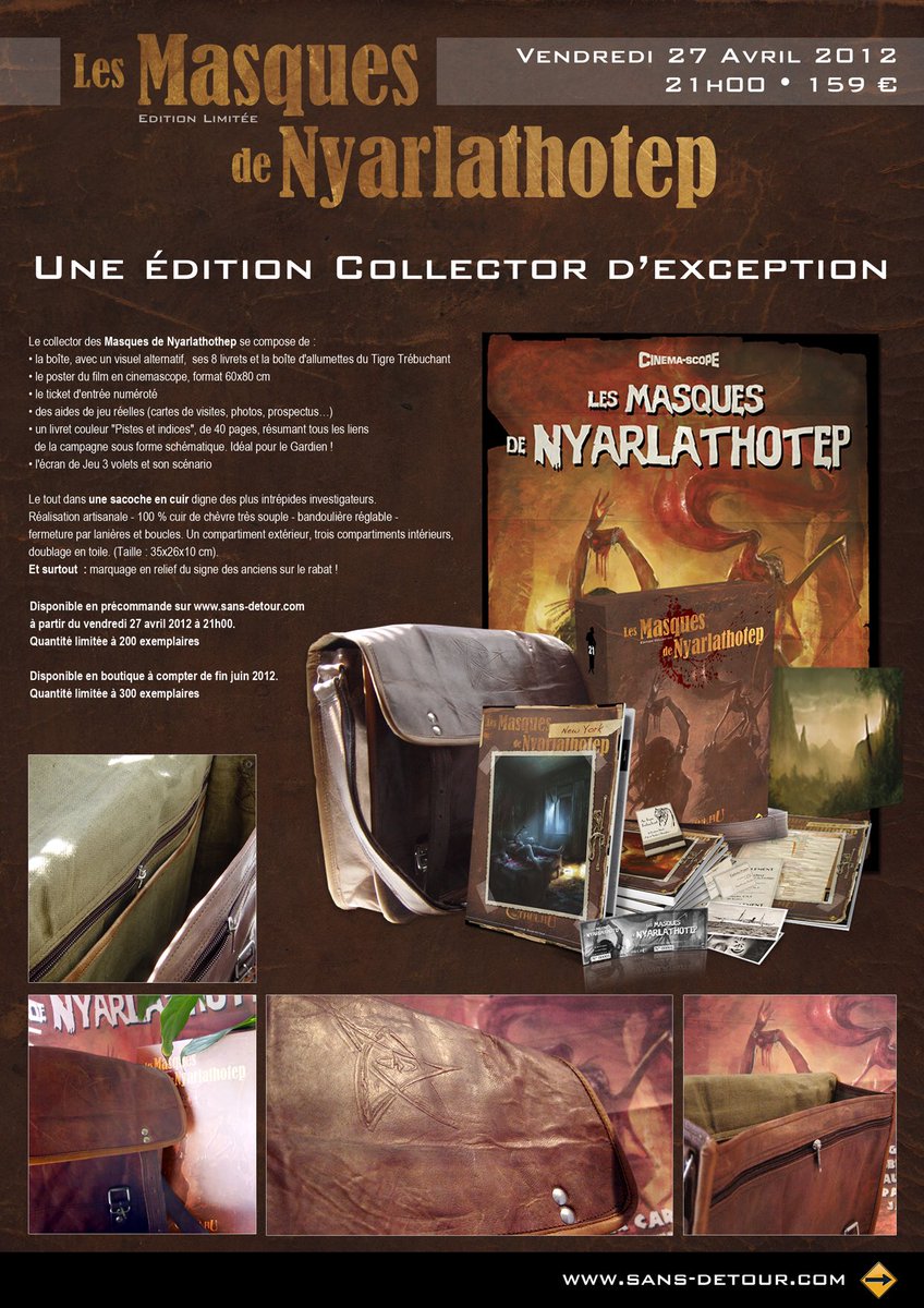 RPGDeluxe's tweet photo. My shelves in detail - Day 20: @EdSansDetour French Collector‘s Edition of Masks of Nyarlathotep - Les Masques de Nyarlathotep Edition Collector - Limited to 200 copies - A rare beauty. https://t.co/SuQmBCDkqI