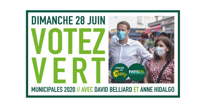 EcoloParis19's tweet photo. ce dimanche, pour les #Municipales2020 à #Paris et partout en #France
✅ pour accélérer la transition écologique ☀️
✅ pour ➕ de justice sociale ⚖️
✅ pour que personne ne soit laissé derrière 👨👨👦
N'hésitez plus, #VotezVert ❗️ ✊🌻 https://t.co/6OoEXFRR32