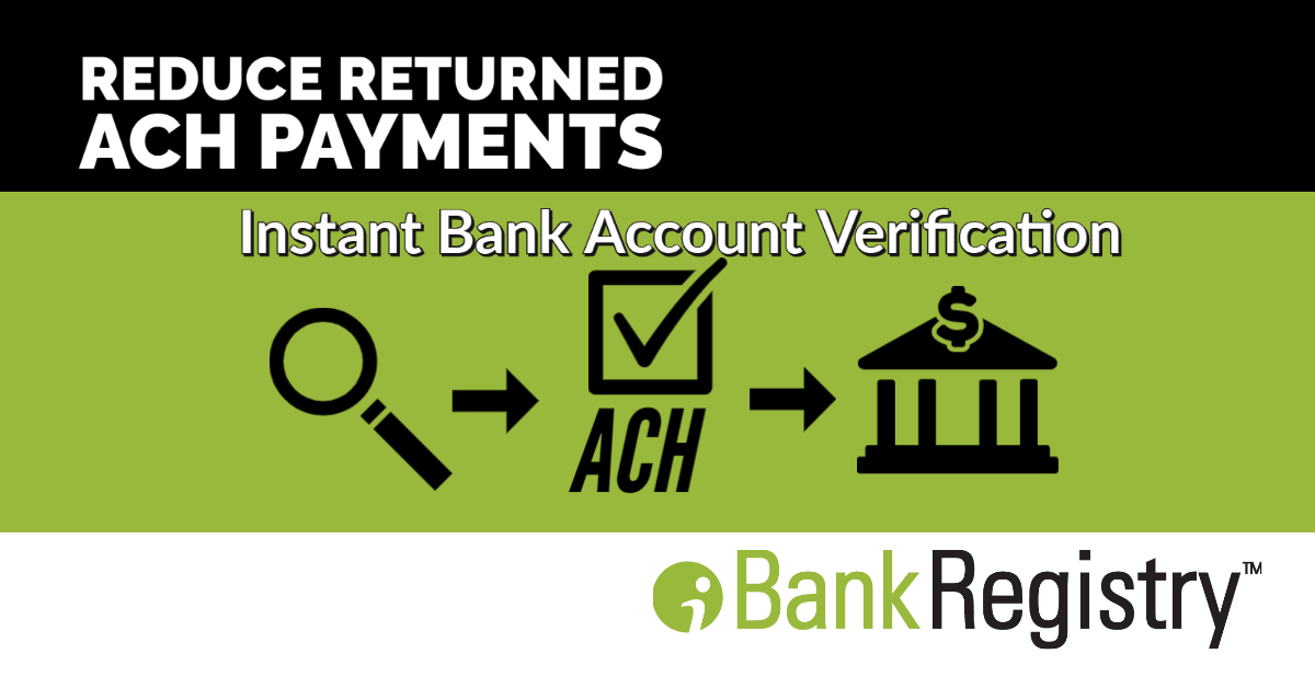 lyonsdata's tweet photo. Does your business process #achpayments ? Reduce returned payments with instant account verification with ibankRegistry. #fintech #fraud
https://t.co/t9h4qGMUq6 https://t.co/bulZiIA5BJ