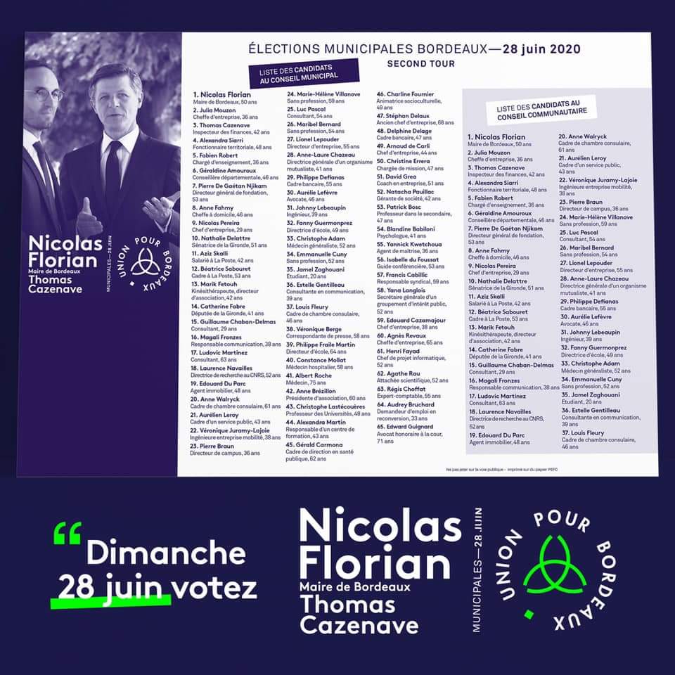 Dimanche, #JeVote pour @nflorian33 #UnionPourBordeaux sans hésiter. Pour poursuivre le développement de <a href="/Bordeaux/">Bordeaux</a> initié par <a href="/alainjuppe/">Alain Juppé</a>. Parce que c'est un homme de conviction qui sait rassembler au delà partis politiques dans l'intérêt des habitants et de notre cadre de vie.