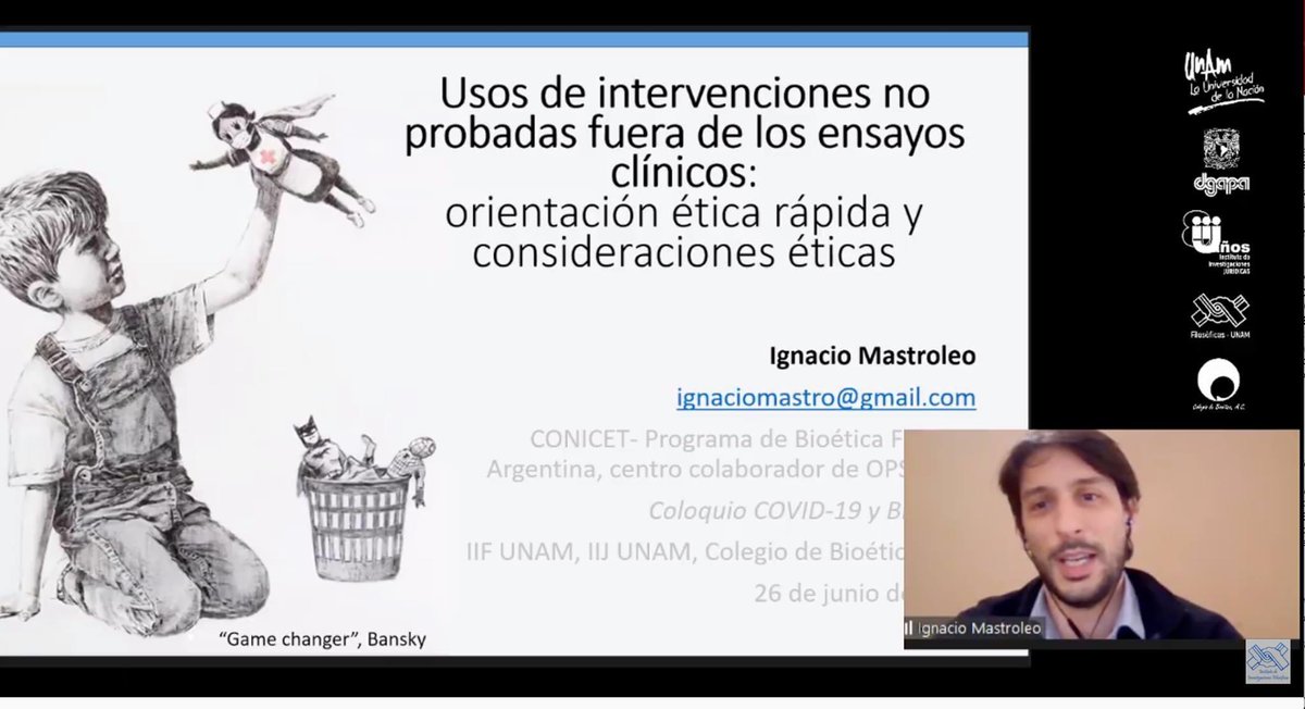 colegiobioetica's tweet photo. #YaRegresamos #LaUNAMNoSeDetiene #TrabajamosDesdeCasa 
1a sesión vespertina #Día3 #Covid19 #Bioética
 #Investigación #Pandemias 
Ignacio Mastroleo,Flacso Argentina
Jorge Álvarez,UAMXochimilco
Francisco Castelán, IIB UNAM
Modera: Ruth Macklin #YouTubeLive: https://t.co/kWzTGXBT8d https://t.co/HuQdchqvsT