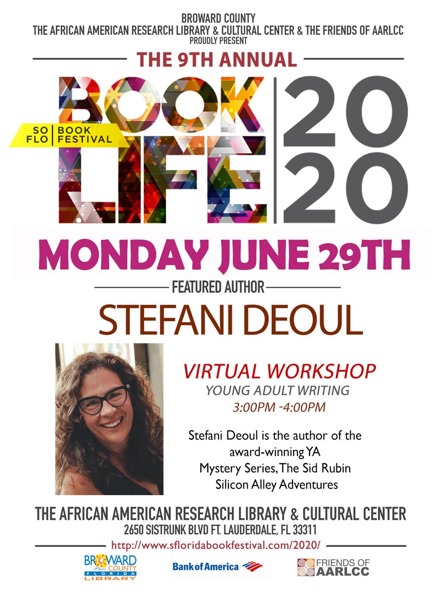Biztech411's tweet photo. In our ongoing efforts to aid the community, BizTech 411 will sponsor a series of free virtual workshops for the South Florida Book Festival. The first in the series, is a workshop for those interested in writing young adult books. https://t.co/I18X1emAyY https://t.co/WSjLsYeaDL