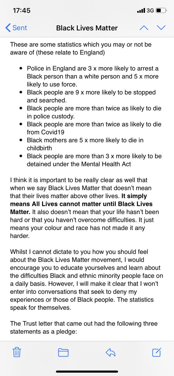 jassij1984's tweet photo. My email to the team about #blacklivesmatter. Had some fantastic responses from them and it’s encouraged a lot of discussion. Don’t be afraid to have some difficult conversations...those are ones that lead to the biggest changes in the end I find! https://t.co/KiA7QJt6LH