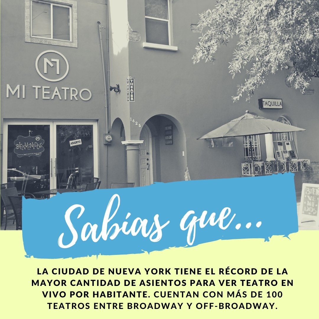 ¿Sabías que Nueva York es la capital del teatro de Estados Unidos, y Broadway la avenida más famosa del mundo? De aquí han salido los actores americanos de mayor renombre. 🗽🎭 #MITEATROencasa
