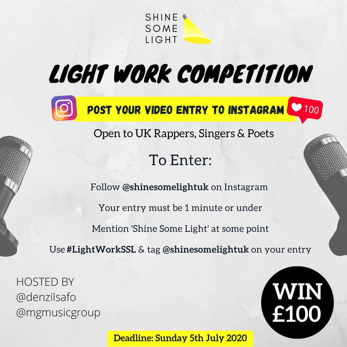 Been thinking of more ways to help some upcoming artists 🙌🏾

Happy to announce the 'Light Work' Competition for an upcoming artist to WIN £100 | #LightWorkSSL 🔦

This is how to get involved | <a href="/shinesomelight1/">Shine Some Light 🔦</a> 👍🏾

instagram.com/shinesomelight…