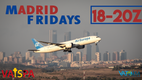 vatsimevents's tweet photo. VATSPA and vACC Switzerland invite you to Madrid Fridays and Geneva - One by One respectively from 18z. For more details on these and more events filling up the #VATSIMWEEKEND calendar go to https://t.co/2ylI7bR3Fu #FlyVATSIM https://t.co/NCllniqCLG