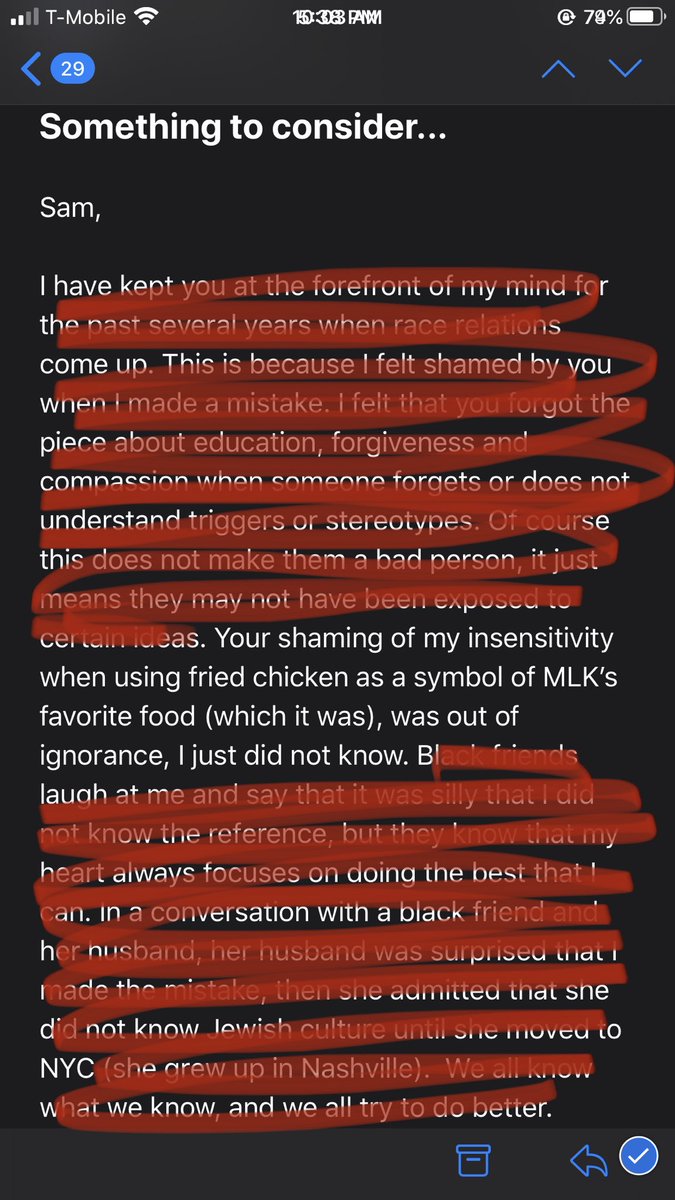 Ah yes my bad I was ignorant of HER ignorance (and therefore innocence) and need to shelve that above any emotions or reactions I might have had about her mind-blowingly tone-deaf and offensive dinner special.