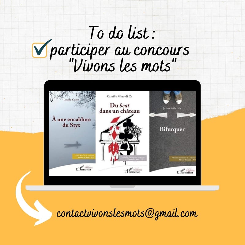 VivonsLesMots's tweet photo. Les participations au concours "Vivons les mots" sont de plus en plus nombreuses ✒
Le jury professionnel des Editions L'Harmattan a d'ailleurs hâte de vous lire 😉

➡️ Inscription : https://t.co/Ce391lTIke

#vivonslesmots #concours #theatre #cinema #auteur #ecriture https://t.co/KlkJsiEh44