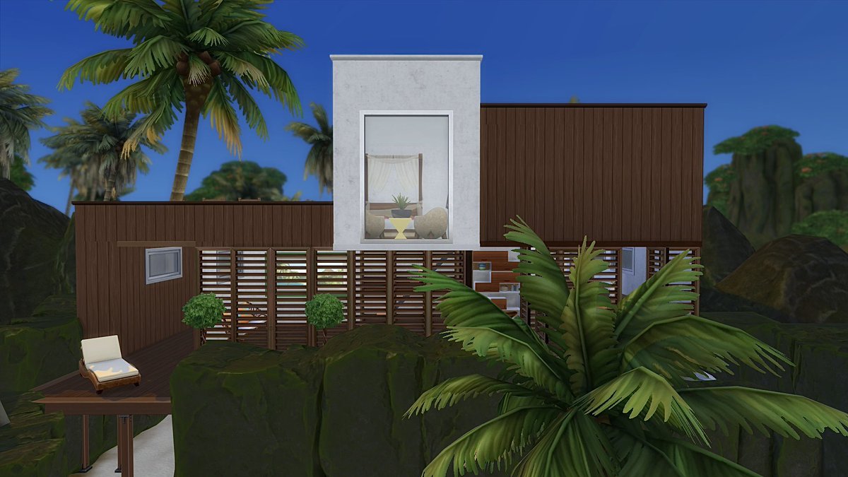 EtvBar's tweet photo. The #simsummercollab! I made this cliff side Island Living beach house. Available in my gallery Sims4playx and speed build on my channel! https://t.co/YcFrf7pHgl