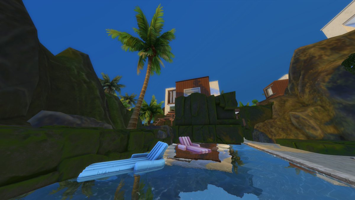 EtvBar's tweet photo. The #simsummercollab! I made this cliff side Island Living beach house. Available in my gallery Sims4playx and speed build on my channel! https://t.co/YcFrf7pHgl