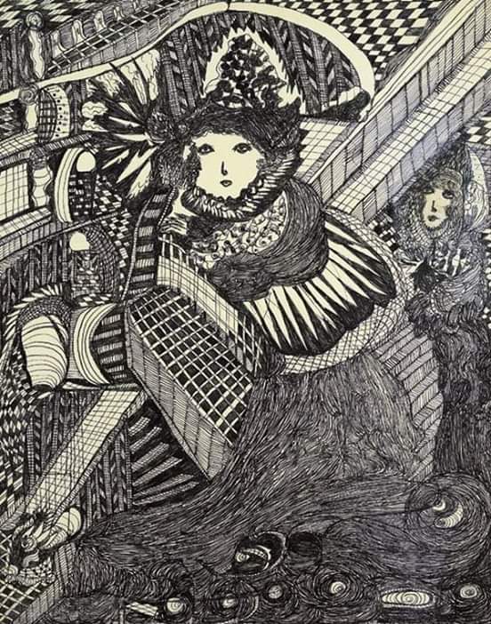 CHBridgend's tweet photo. #WhoisBridgend Artist of the week is Madge Gill. Her story is interesting, when she was 38, she began to speak of her 'spirit guide' who she called Myrninerest. Her drawings are amazing and hypnotic - you could get lost staring at them! https://t.co/xo4wD3eXDZ