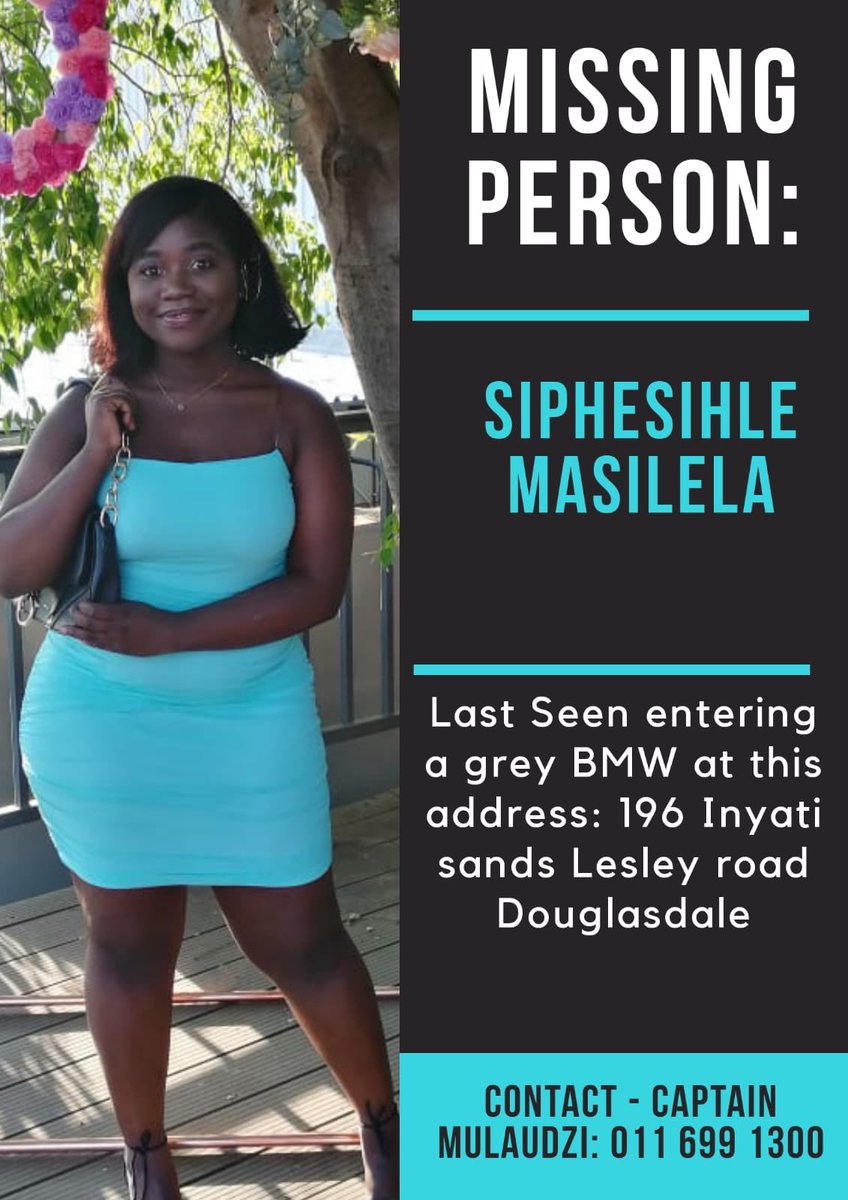 Zandile08's tweet photo. My friend is MISSING. Please help us find her. Please retweet and share as much as you can till we find her😭🙏🏽
#HELPFINDSIPHE https://t.co/LE5OaEhGre