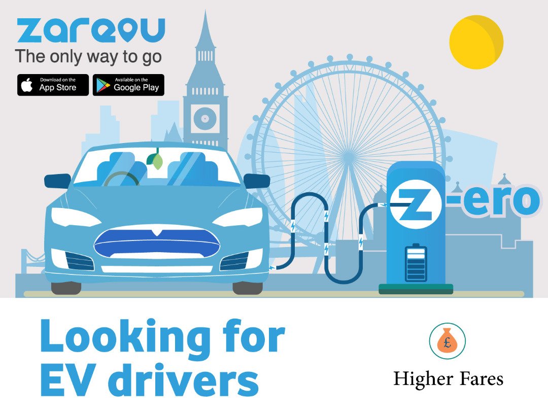 EV drivers, here is your opportunity!

Z-ero is the electric category for environmental friendly and green rides. 🌿 🌍

Fares are higher than usual, £1.35 per mile and £6 as a minimum fare. 👌 💷

Please get in touch to be ready for the launch! 🚀
