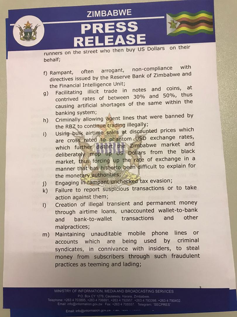 nickmangwana's tweet photo. The Statement of Suspension on Monetary Transaction on Phone Based Mobile Money Transactions https://t.co/toWTV6EB4H