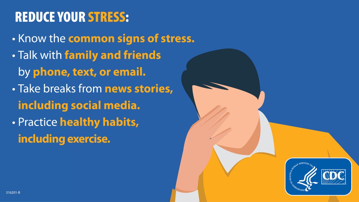 CDCEnvironment's tweet photo. Everyone reacts differently to stressful situations like #COVID19. You may feel anxiousness, anger, sadness, or overwhelmed. If you or a loved one is feeling overwhelmed, get support 24/7 by calling 1-800-985-5990 or text TalkWithUs to 66746. Learn more: https://t.co/oGESfV8b0L https://t.co/7znW75EtFs