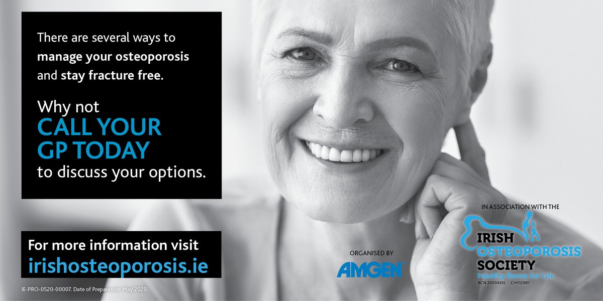 IrishOsteo's tweet photo. There are several ways to manage your osteoporosis and stay fracture free. Speak with your GP or practice nurse and ask them about the best options for you. If you missed an appointment, don't worry, call your GP and reschedule #StaySafeAvoidBreaks https://t.co/GJ7aui7llq https://t.co/WUeHV6vDtF