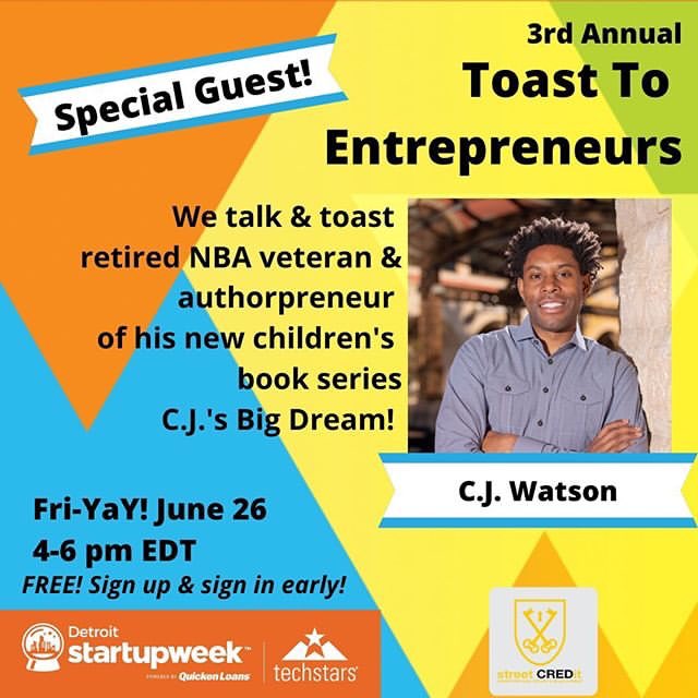 jcraw55's tweet photo. Today @streetCREDdet is host to our 3rd annual “Toast to entrepreneurship with #DetroitStartUpWeek ! We host a virtual talk and toast with some heavy hitters in the entrepreneurial game! Register to Attend @ https://t.co/JhCTjiPQXx https://t.co/htGRuRMSxl