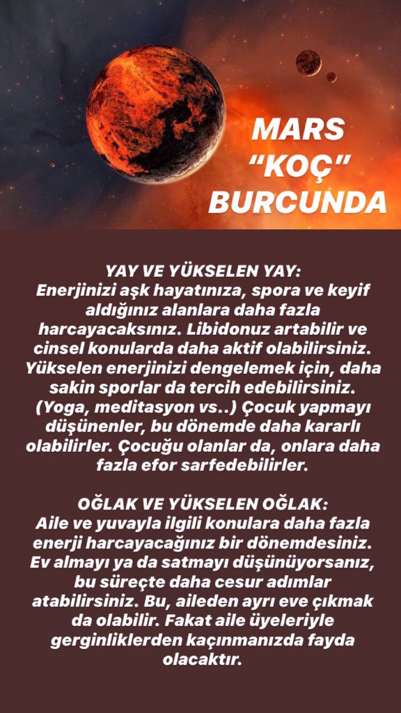 nilgun aydiner on twitter mars koc burcunda burclar 28 haziran 2020 7 ocak 2021 terazi akrep yay oglak kova balik https t co uyie2hpfuo twitter