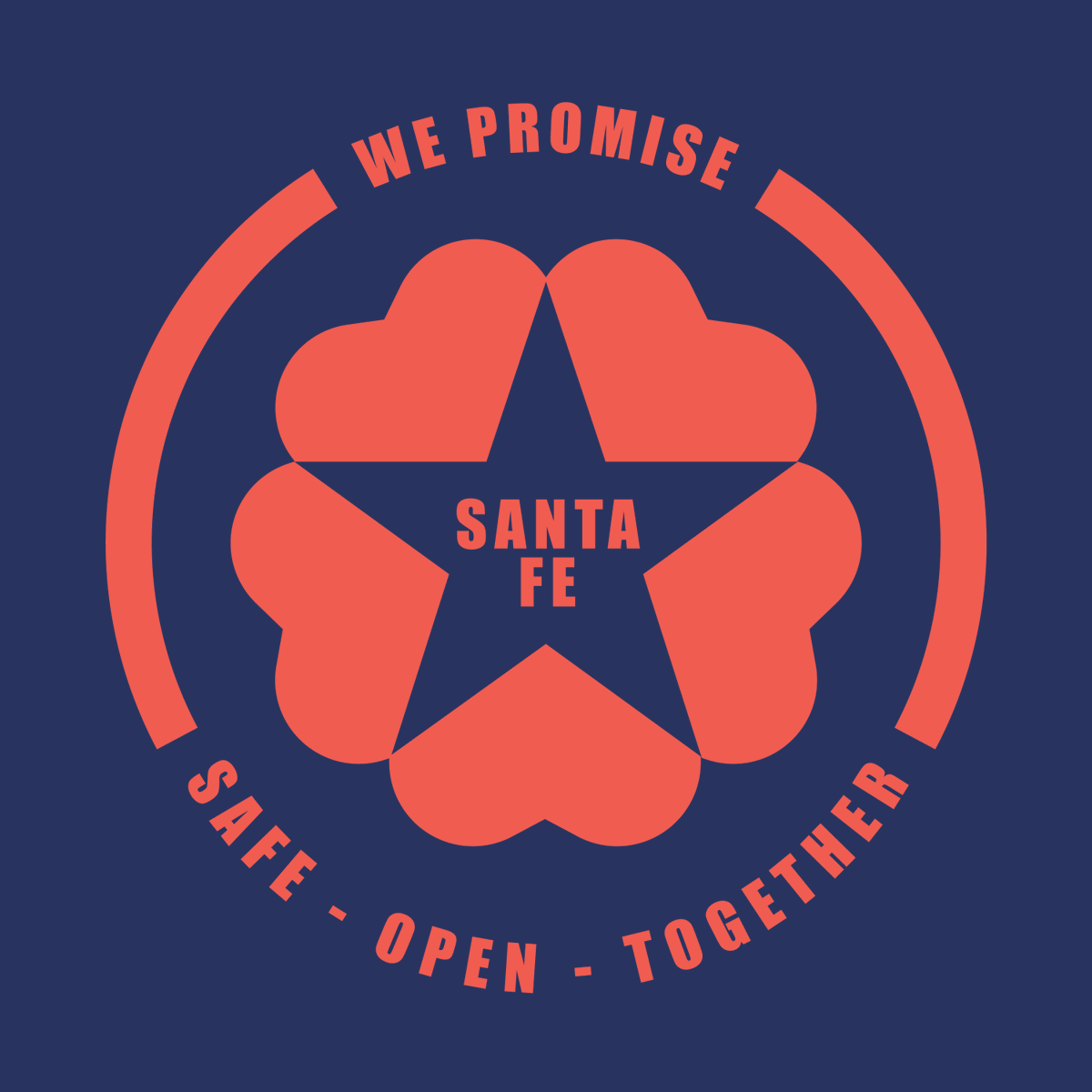 SantaFeGov's tweet photo. If you're celebrating this weekend, make sure you do so responsibly. Take the #SantaFePromise. Don't gather in groups. Stop the spread of #COVID19. We have to work together to make sure our safe reopening continues. https://t.co/VEhY7uxfoj https://t.co/QBtKRyqaQr
