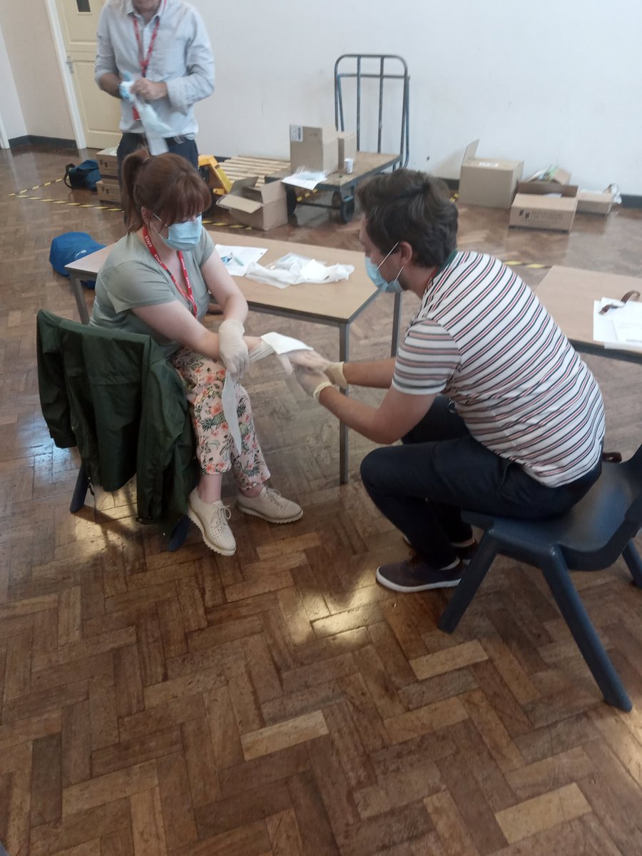 AlsagerSchool's tweet photo. Alsager School staff taking their Emergency First Aid At Work certificate. The staff were learning how to perform the recovery position, CPR (with Covid safe measures), the use of an AED, how to treat heart attacks, choking, major bleeds and more. https://t.co/7m31CaEWU5