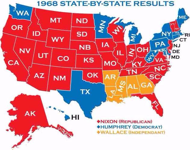 Wisconsin let bovine protestors run wild.Trump didn't.And as people point out, NIXON WON REELECTION BY USING THE SAME SLOGAN AS TRUMP:"Law and order."Nixon first-term map, 1968.