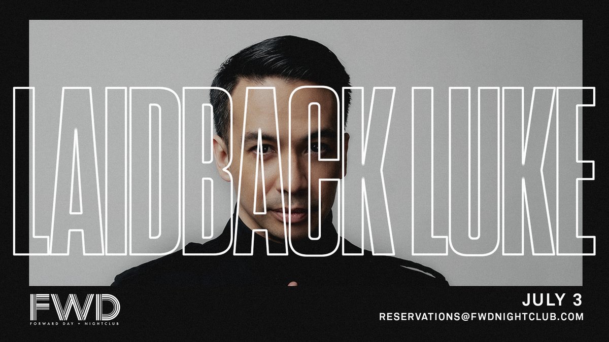 ⚠️ANNOUNCEMENT⚠️
<a href="/LaidbackLuke/">Laidback Luke</a>  
Friday
July 3rd
Reservations Only
—⁠
·⁠
For reservations and any questions:⁠
·⁠
📲 216.990.2300⁠
📧 reservations@fwdnightclub.com⁠