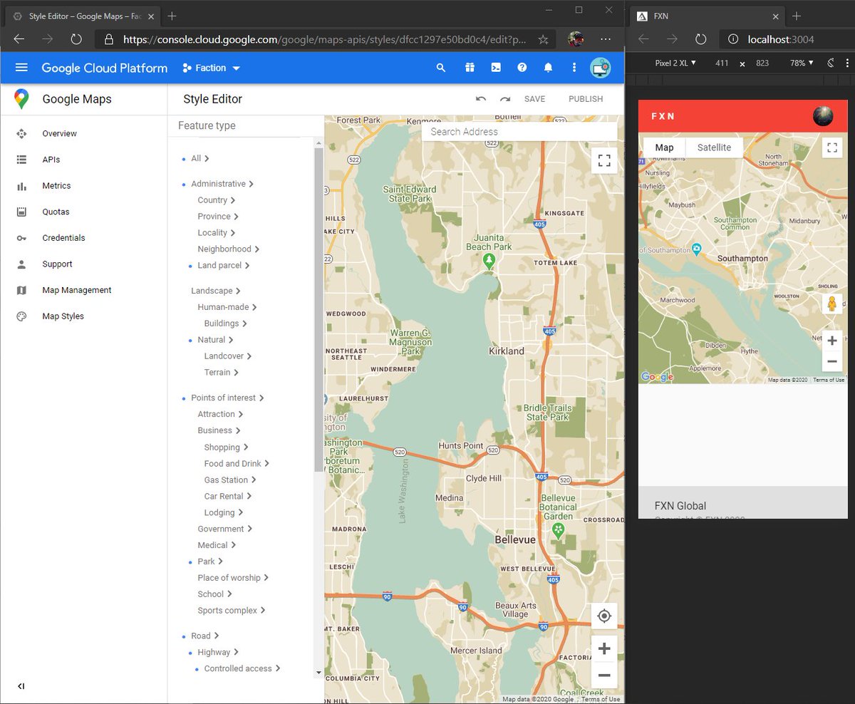 Really enjoying <a href="/googledevs/">Google for Developers</a> new cloud base styling for maps, so simple (unless your using <a href="/reactjs/">React</a> like me) #GoogleMaps