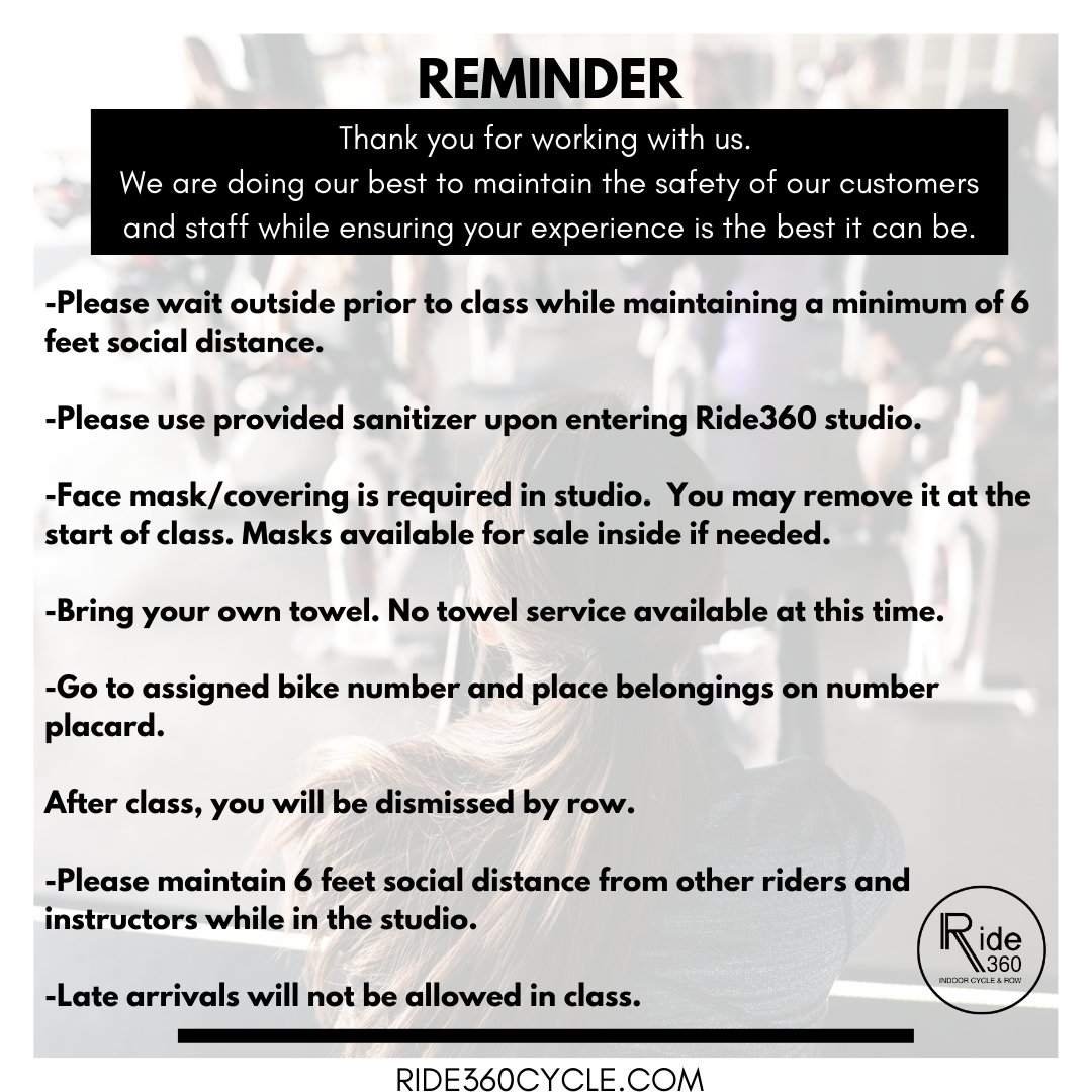 Glad to back in the swing of things. Please review our policies we have implemented to maintain the safest environment for our customers and staff. You have all been amazing and we appreciate you so much. Enjoy the RIDE!