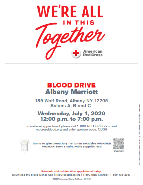 We’re all in this together! Next Wednesday, July 1 the <a href="/AlbanyMarriott/">Albany Marriott</a> is hosting a blood drive from 12:00 PM to 7:00 PM.