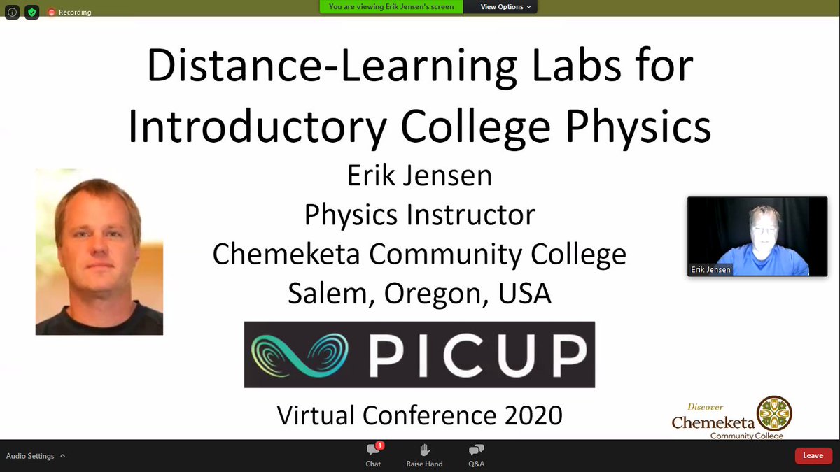 fisicamartin's tweet photo. Nice invited talk by Erik Jensen about "Distance-Learning Labs for Introductory College Physics"
First session of the PICUP Virtual Conference 2020: How to do physics labs online. 💻📈 AAPT GoPICUP
#PhysicsLabAtHome
@AAPTHQ @gopicup https://t.co/WjVhkA1e86
