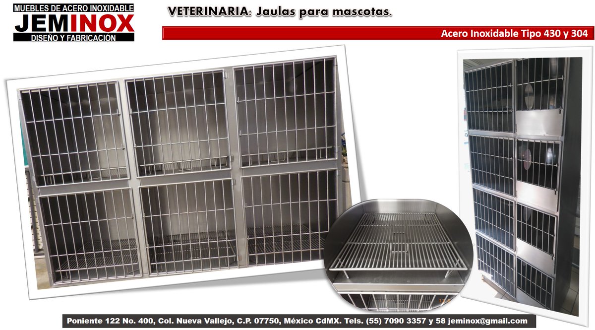 Jeminox1's tweet photo. Jaulas para mascotas totalmente de Acero Inoxidable marca JEMINOX. Contamos con diferentes modelos para perros o gatos y medidas especiales, de acuerdo a las necesidades de las mascotas.  #jeminox #veterinarios #jaulas #aceroinoxidable #preciosdefabrica https://t.co/AILkCXLwbi