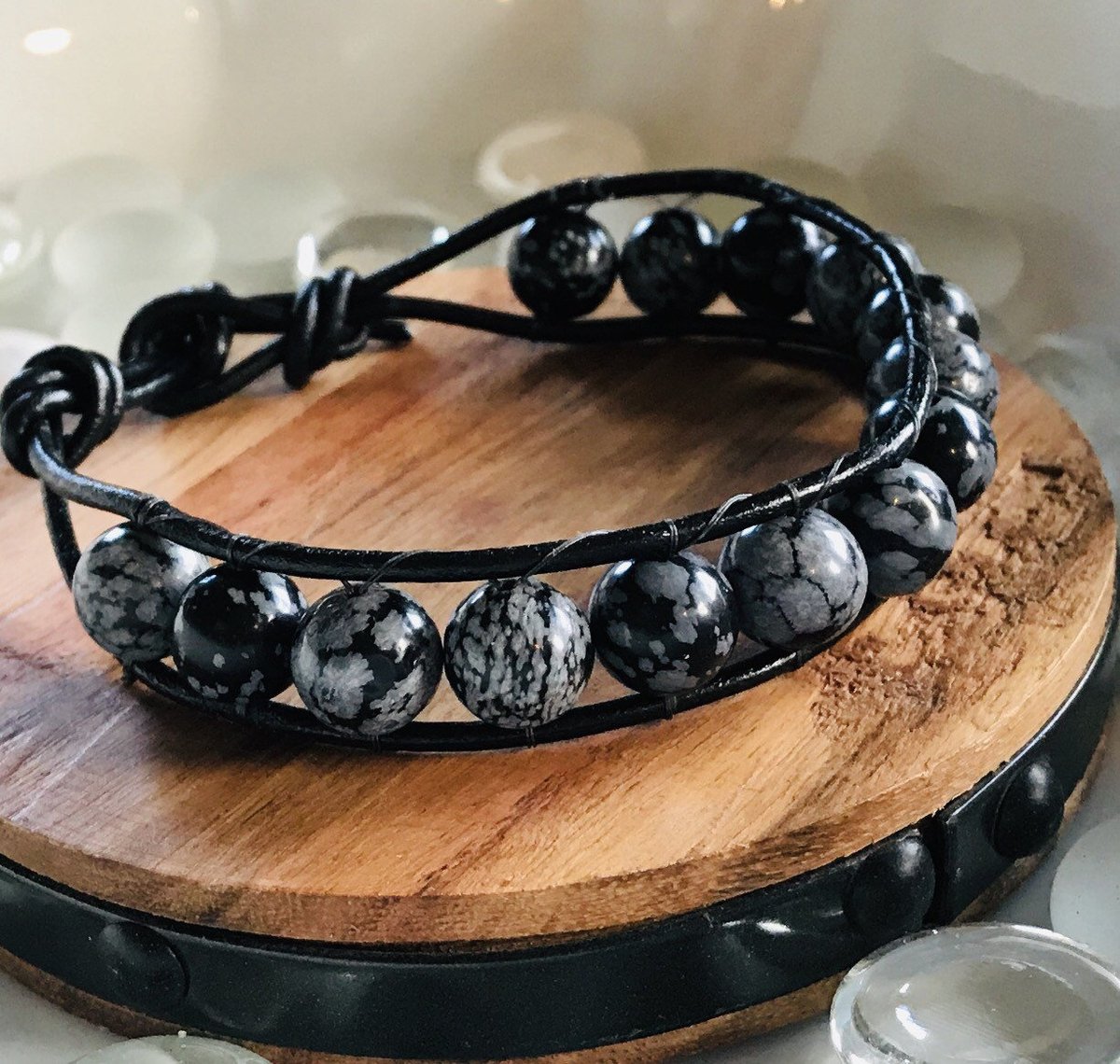 MissiDesigns's tweet photo. Excited to share the latest addition to my #etsy shop: Snowflake obsidian Leather Wrap Bracelet https://t.co/mHgffgsqqP #giftforbestfriend #boho #giftforwife #giftforwomen #kidsbracelet #snowflakeobsidian #missidesign https://t.co/CCaPcvp2l6