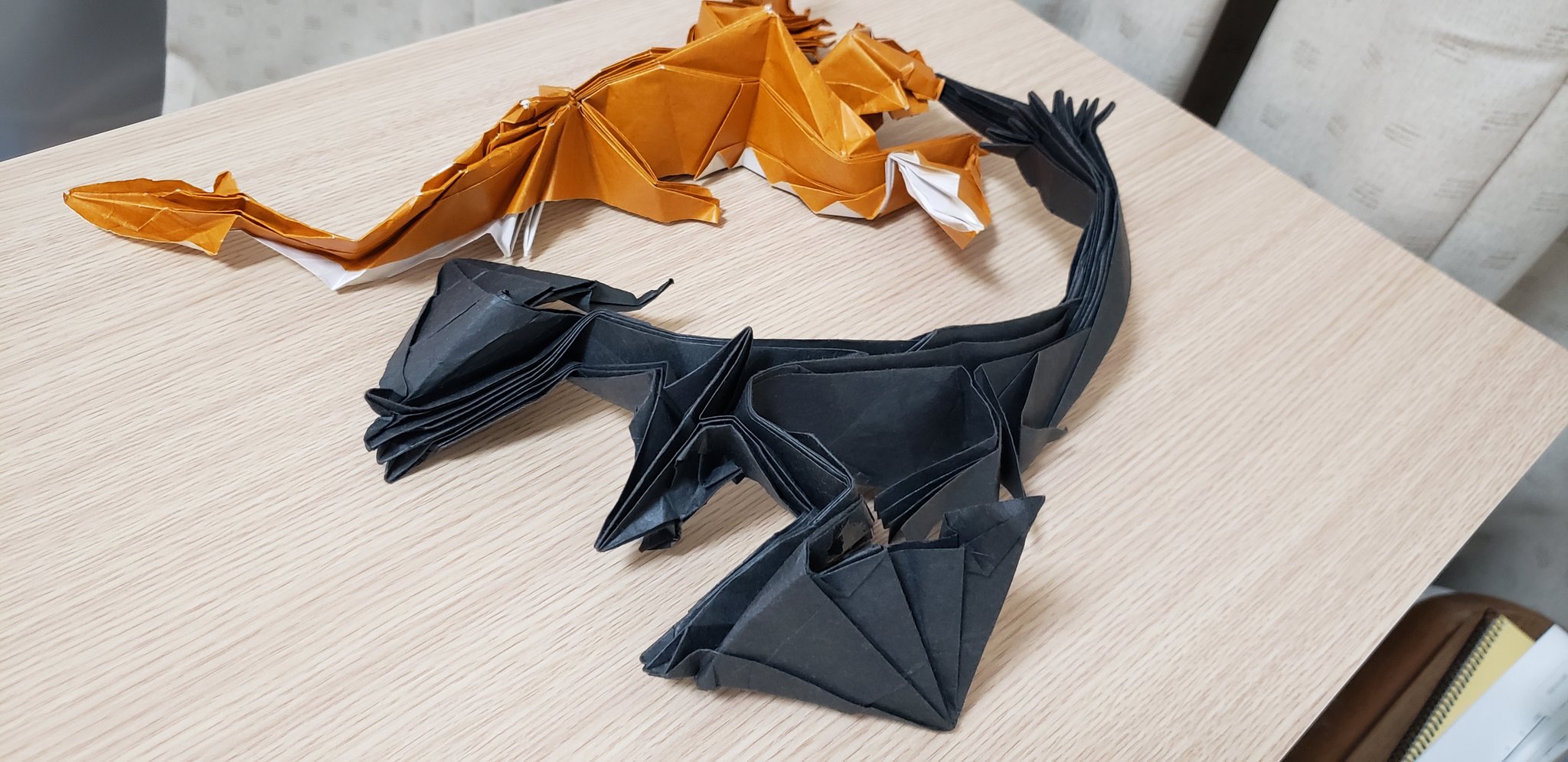 Saka Hiro ティガレックス ナルガクルガ 17年創作 今回リメイクするのはティガのみで ナルガはこのままです ティガレックス ナルガクルガ モンハン折り紙