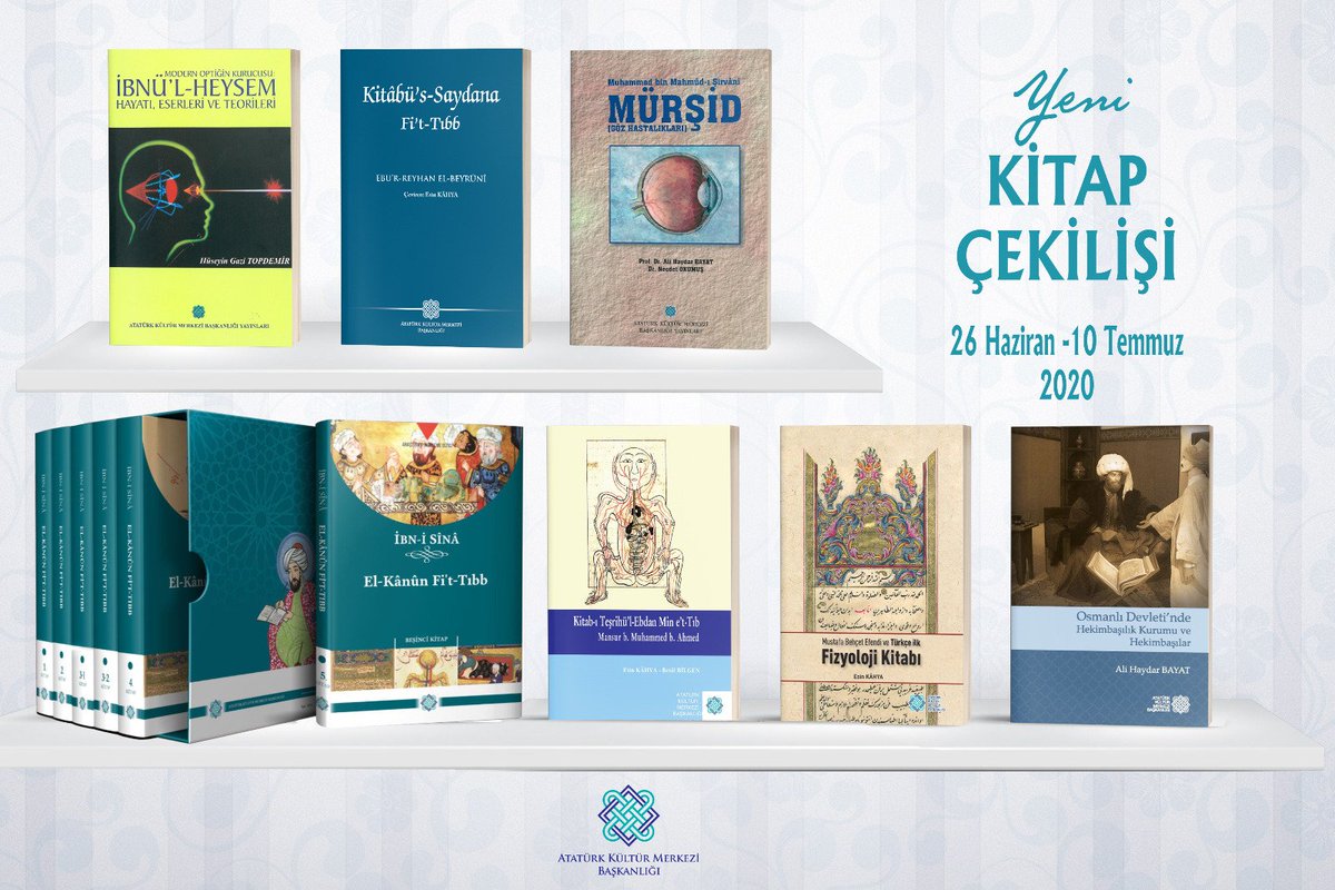 📣📣 #ÇEKİLİŞ başlıyor 📣📣

COVID-19'un tüm dünyayı sarstığı bu günlerde #TıpTarihi alanındaki seçkin eserlerimizi 5️⃣ takipçimize hediye ediyoruz❗

Katılım Şartları:

🔷️Hesabımızı takip et❗
🔷️RT yap❗
🔷️En az 1 arkadaşını etiketle❗

⏳Sonuçlar 11 Temmuz saat 19.00'da❗