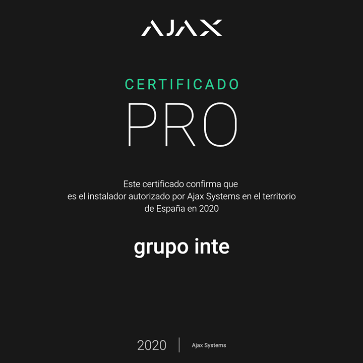 GrupoInte's tweet photo. ▶️ Nos hemos certificado como instalador autorizado en Ajax Systems en toda España. https://t.co/BcwdGI2nT8 https://t.co/xpbyoJNML7