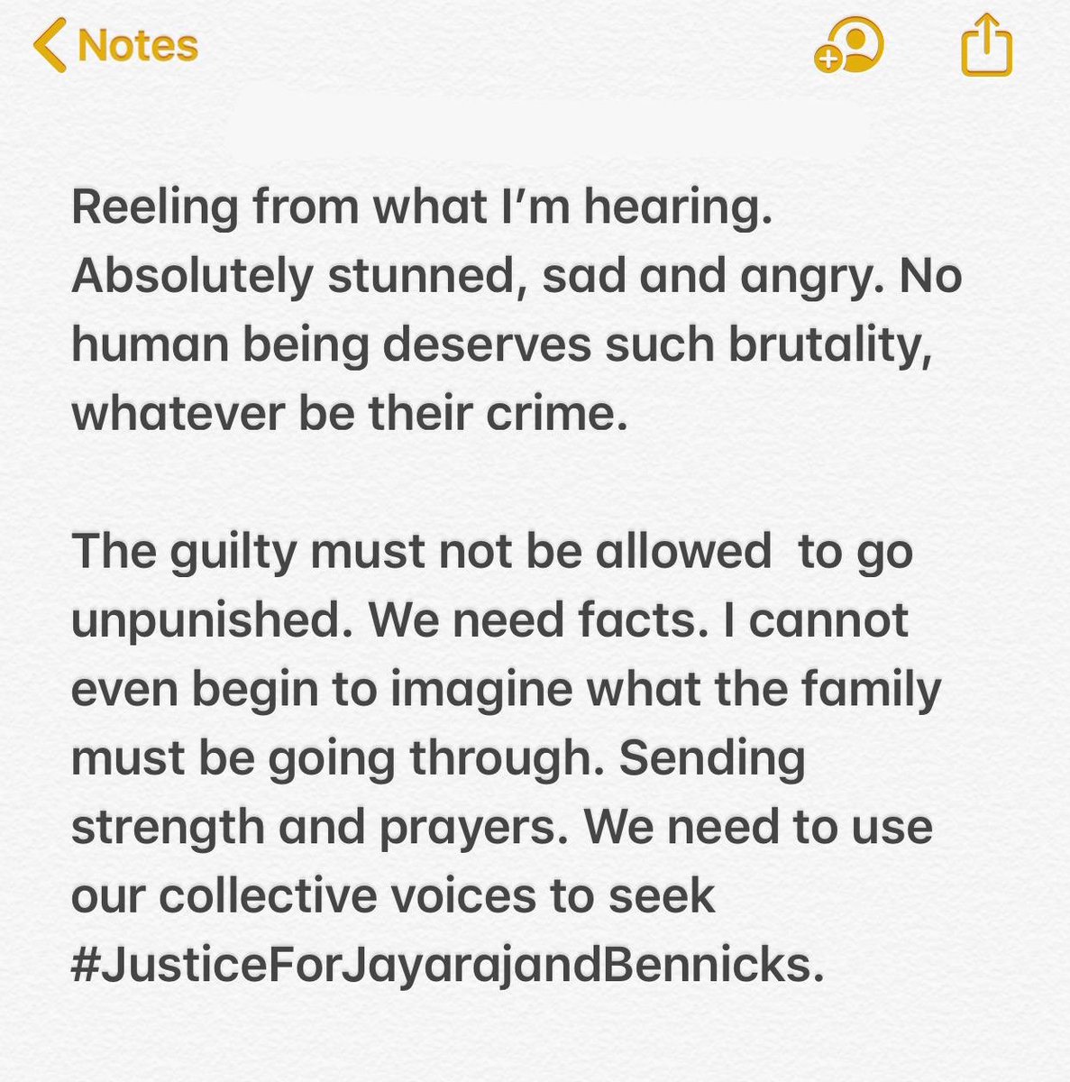 priyankachopra's tweet image. #JusticeForJayarajandBennicks