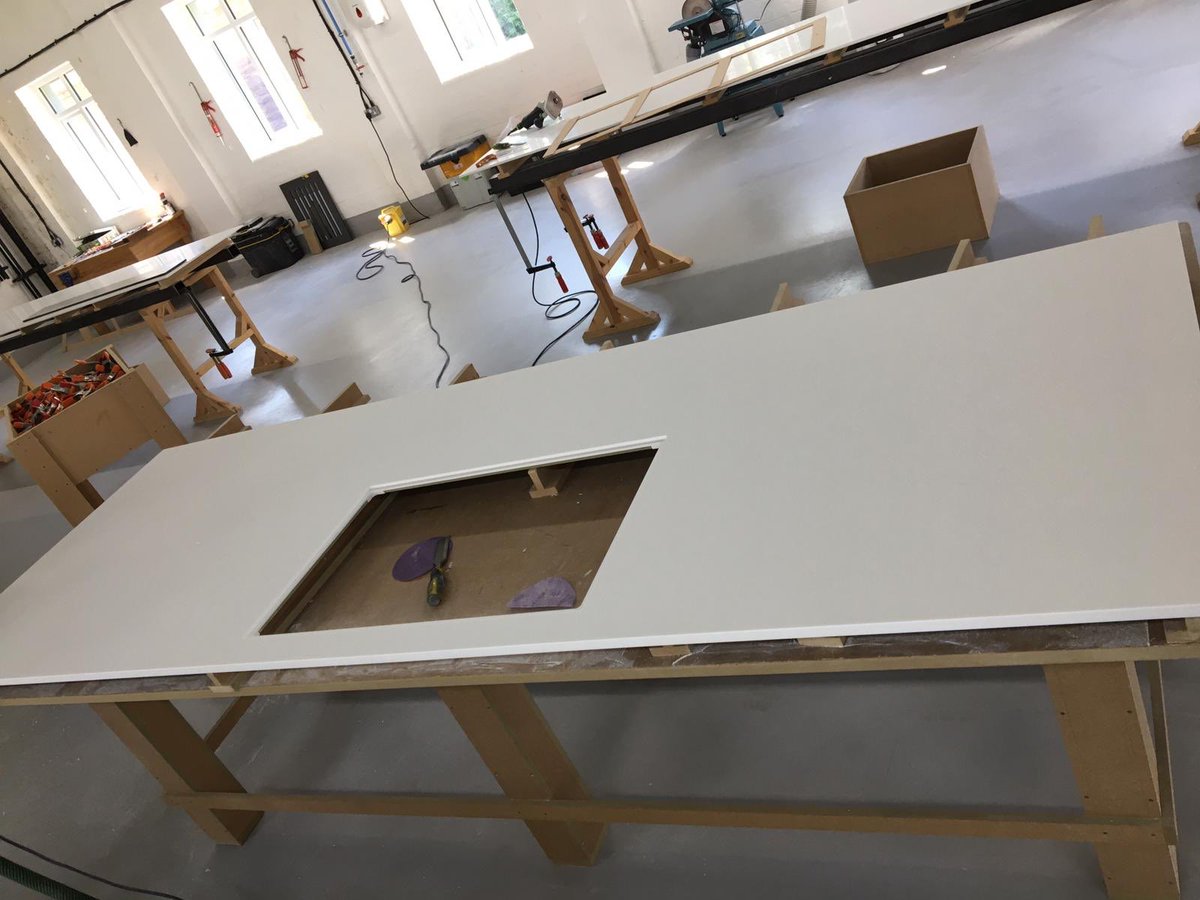 Today’s worktops have consisted of #Corian ‘Glacier White’
With 💯% ‘excellent’ ratings &amp; recommendations from #designers &amp; clients, we guarantee the results you’re after!
If you’re a #designer, contact us &amp; we’ll happily provide a competitive quote and support your queries!