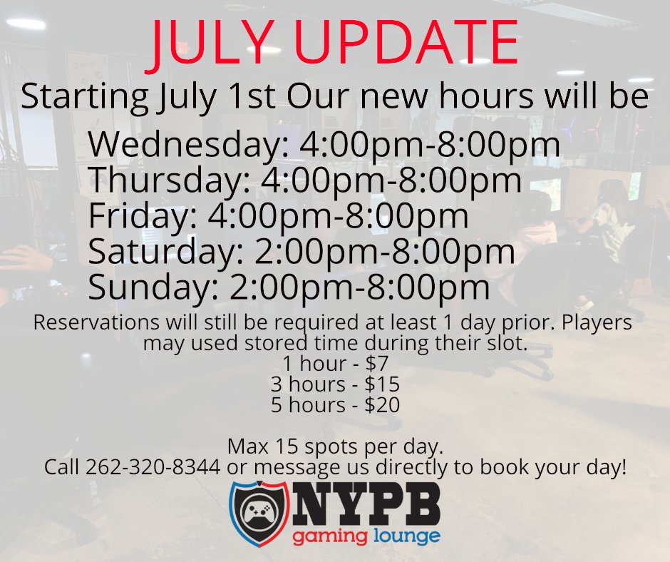 Take note of next months updates!