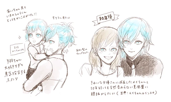 いまだに藍ちゃんと子役ちゃんの幻覚見てるらくがき✏️ 