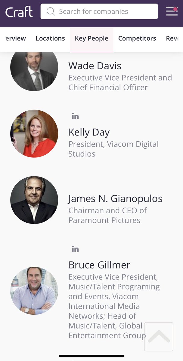  Viacom:  https://craft.co/viacom/executives