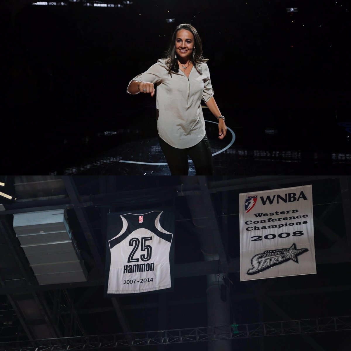 palmerdog74's tweet photo. This showed up in my Facebook memories today. Another amazing great representative of our state.  This picture was taken at her jersey retirement ceremony for the San Antonio Stars of the @WNBA   Thanks for everything @BeckyHammon  @rcstevensraider #GOAT 🐐 #SDLegend https://t.co/vcf21eG3Ab
