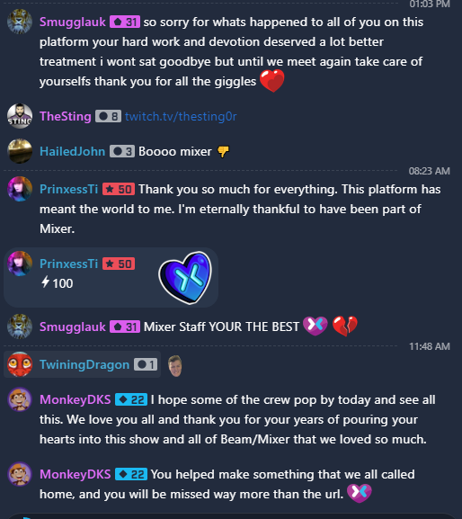WildWestDanTV's tweet photo. People are posting on the @WatchMixer #LevelUpCast page with messages to the staff that made Mixer so great. Go drop a comment and tell the people who made Mixer great how much you appreciate them and will miss them! #MixerLove https://t.co/icjYv8zHcr https://t.co/9xxoOVGLhV