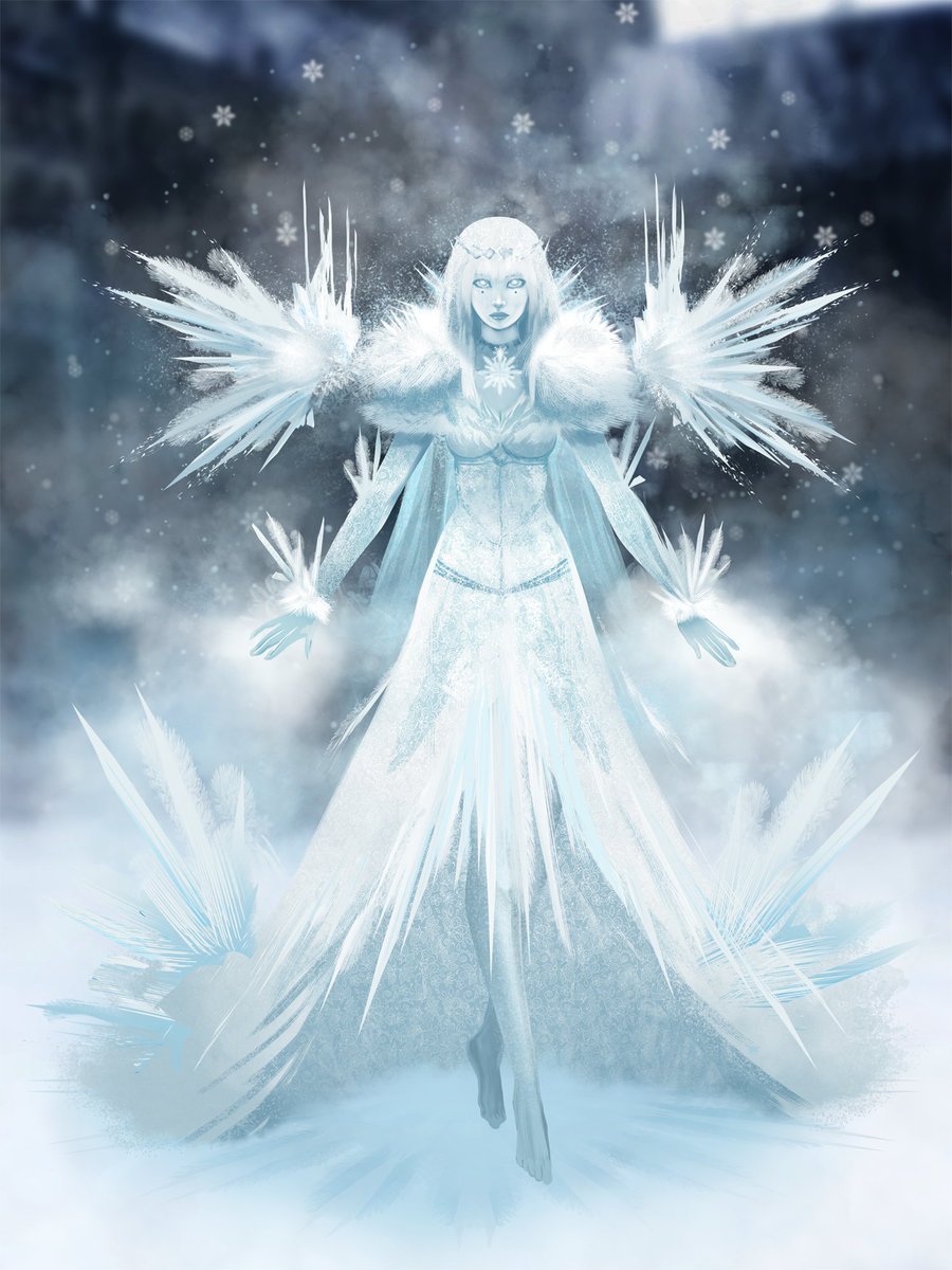 theraulovsky's tweet photo. Enyd #changeling #changelingthelost #iceform #icequeen #snow #icemaiden #snowelemental #snow https://t.co/cYobAaJNIu