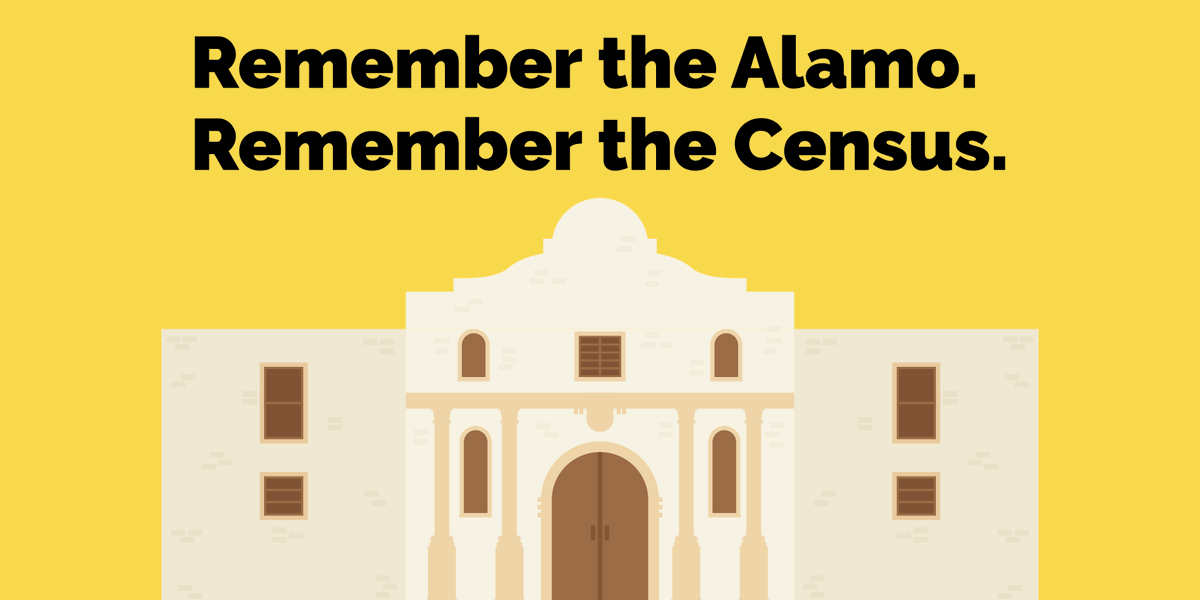 SABexarCountMe's tweet photo. Just like we never forget the pivotal event that led to our independence, we can’t forget the importance of completing the #Census. The #2020Census is available by phone, mail &amp; online at https://t.co/toTv1cgP9z.  #txcountsroadtrip #txcounts #CentralTXCounts #HillCountryCounts https://t.co/xiMCBYvwqY