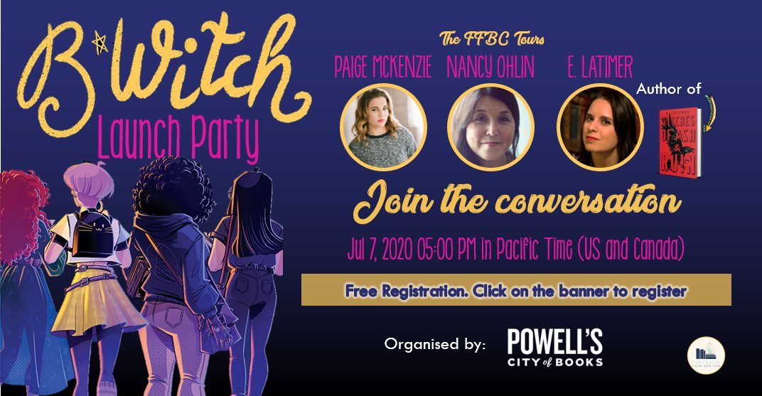 Did you hear about <a href="/hauntedsunshine/">Paige McKenzie ☀️</a> &amp; <a href="/NancyOhlin/">Nancy Ohlin</a> B*WITCH Launch Party? 🍾🎉
Join the FREE Zoom event organised by <a href="/Powells/">Powell's Books</a>, chat w/ the authors &amp; <a href="/ELatimerWrites/">E Latimer(News&Updates)</a> + get a signed bookplates when purchasing B*WITCH through this event!

zoom.us/webinar/regist…
