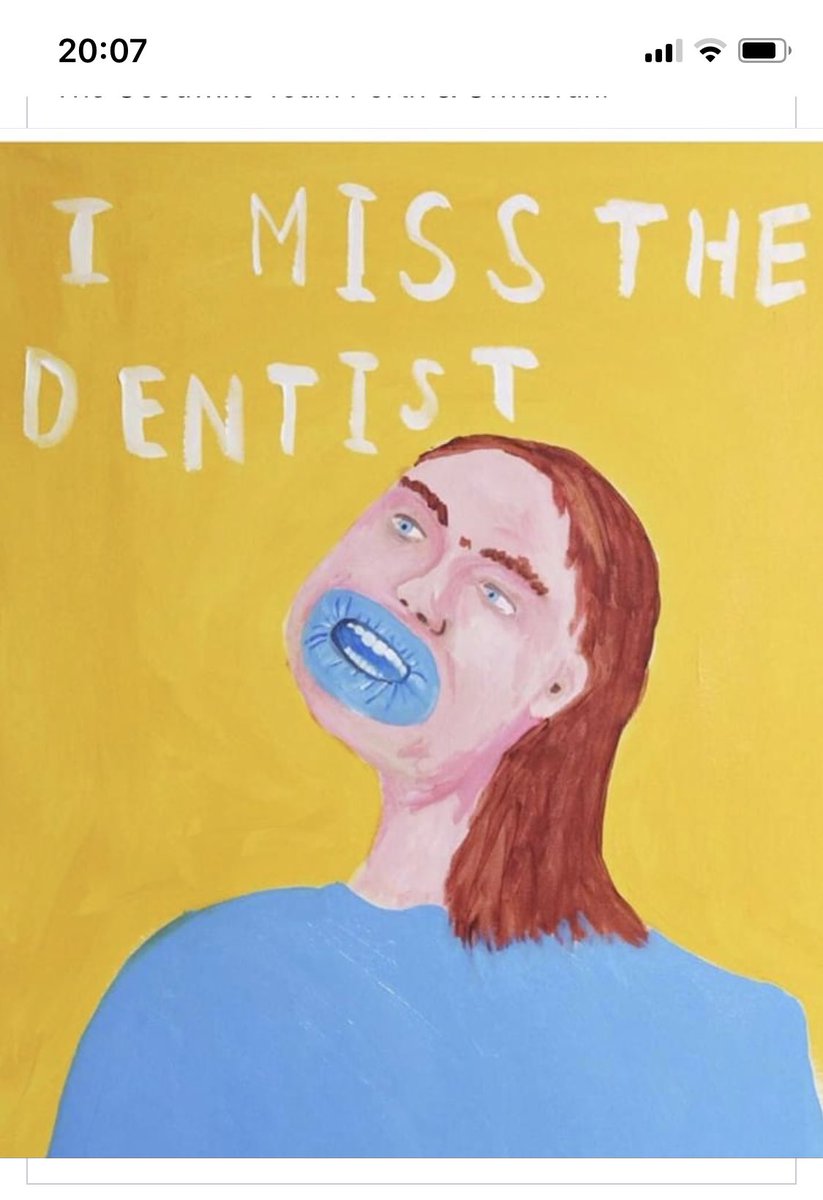 LauraHindley5's tweet photo. Just saw this ⁦advertising a local dentist reopening and couldn’t help but giggle and think of ep68 of SMA podcast! 🤣🤣🤣⁦@IAmChrisRamsey⁩ ⁦@Rosemarino⁩ https://t.co/p1JMFnprHz