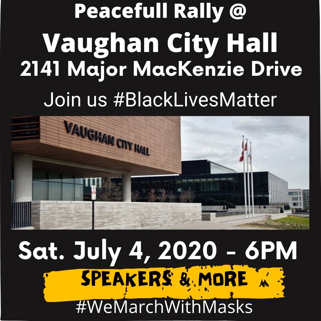 VACAORG's tweet photo. Date: July 4, 2020
Time: 6:00pm
Place: Vaughan City Hall (2141 Major Mackenzie drive)
Demands: 6
Pages worth of incidents: 18
Stand with us. #MarchWithMasks https://t.co/DJN4K1z8n8