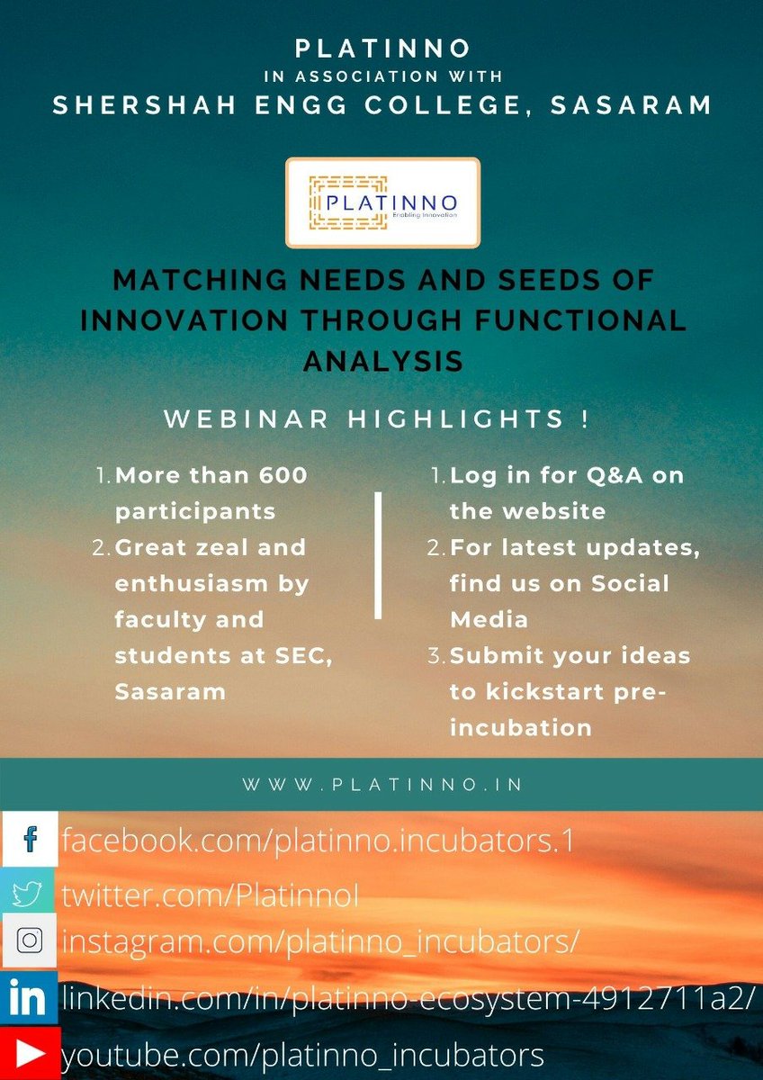 Platinno_'s tweet image. &quot;What is now proved was once only imagined&quot;

~William Blake

#webinar #innovation #functional_analysis #startups #platinno #platinno_incubators #enabling_innovation 1/n